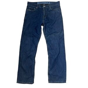 Iron Workers Mercury Denim Jeans Mens 36 Padded Knee Workwear Motorcycle Utility